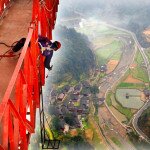 Aizhai extra large suspension bridge in Hunan, China